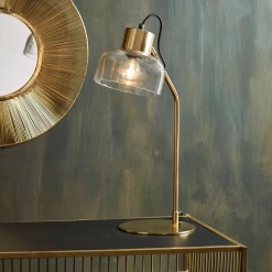 SEMA DESIGN Lampe Design En Fer H54cm Doré Et Verre - Courba -Sema Design Boutique 254d2 lampe de bureau style retro en fer dore