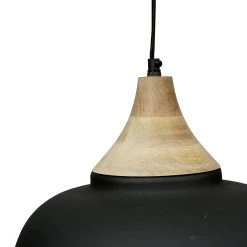 Côté Table Suspension En Fer Et Manguier D35cm Noir Mat - Lausel -Sema Design Boutique 32972 DET03 WEB