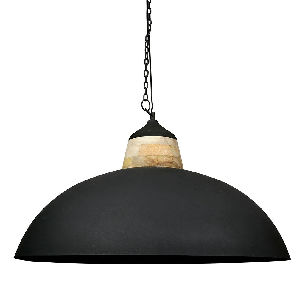 Côté Table Suspension En Fer Noir Et Manguier D83cm Noir Mat - Ferese 3 Côté Table Suspension En Fer Noir Et Manguier D83cm Noir Mat - Ferese