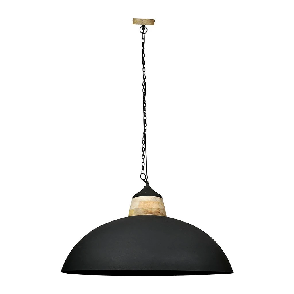 Côté Table Suspension En Fer Noir Et Manguier D83cm Noir Mat - Ferese 4 Côté Table Suspension En Fer Noir Et Manguier D83cm Noir Mat - Ferese – Image 2
