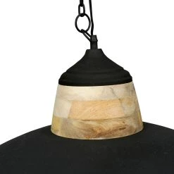 Côté Table Suspension En Fer Noir Et Manguier D83cm Noir Mat - Ferese 9 Côté Table Suspension En Fer Noir Et Manguier D83cm Noir Mat - Ferese -Sema Design Boutique 32977 DET03 WEB