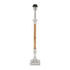 Côté Table Pied Lampe En Aluminium Et Manguier H60cm Argent - Chaveny