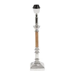 Côté Table Pied Lampe En Aluminium Et Manguier H38cm Argent - Chaveny