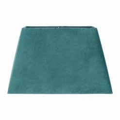 Côté Table Abat-jour Rectangle Bleu Canard En Velours Polyester