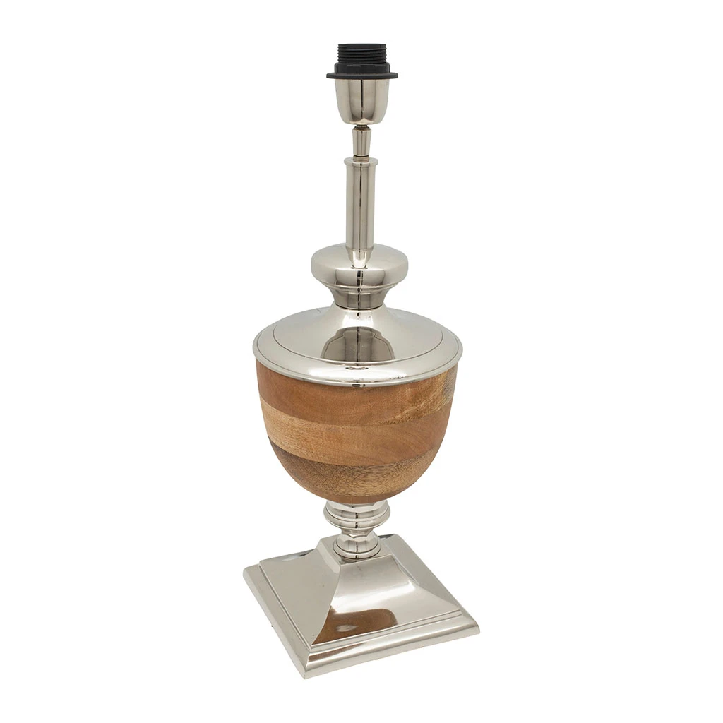 Côté Table Pied Lampe Chaveny Naturel Et Argenté H42cm En Aluminium Et Manguier 5 Côté Table Pied Lampe Chaveny Naturel Et Argenté H42cm En Aluminium Et Manguier – Image 3