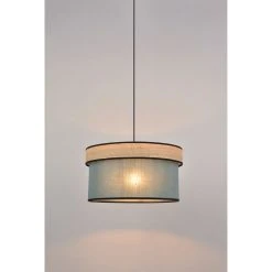 Corep Suspension En Raphia Et Coton D38cm Pétrole - Cylindre -Sema Design Boutique 606623 FRN02 WEB