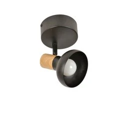 Corep Spot 1 Lumière En Métal Effet Bois Noir - Alvar