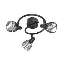 Corep Plafonnier 3 Lumières Metal D30cm Noir - Filaire Jaro