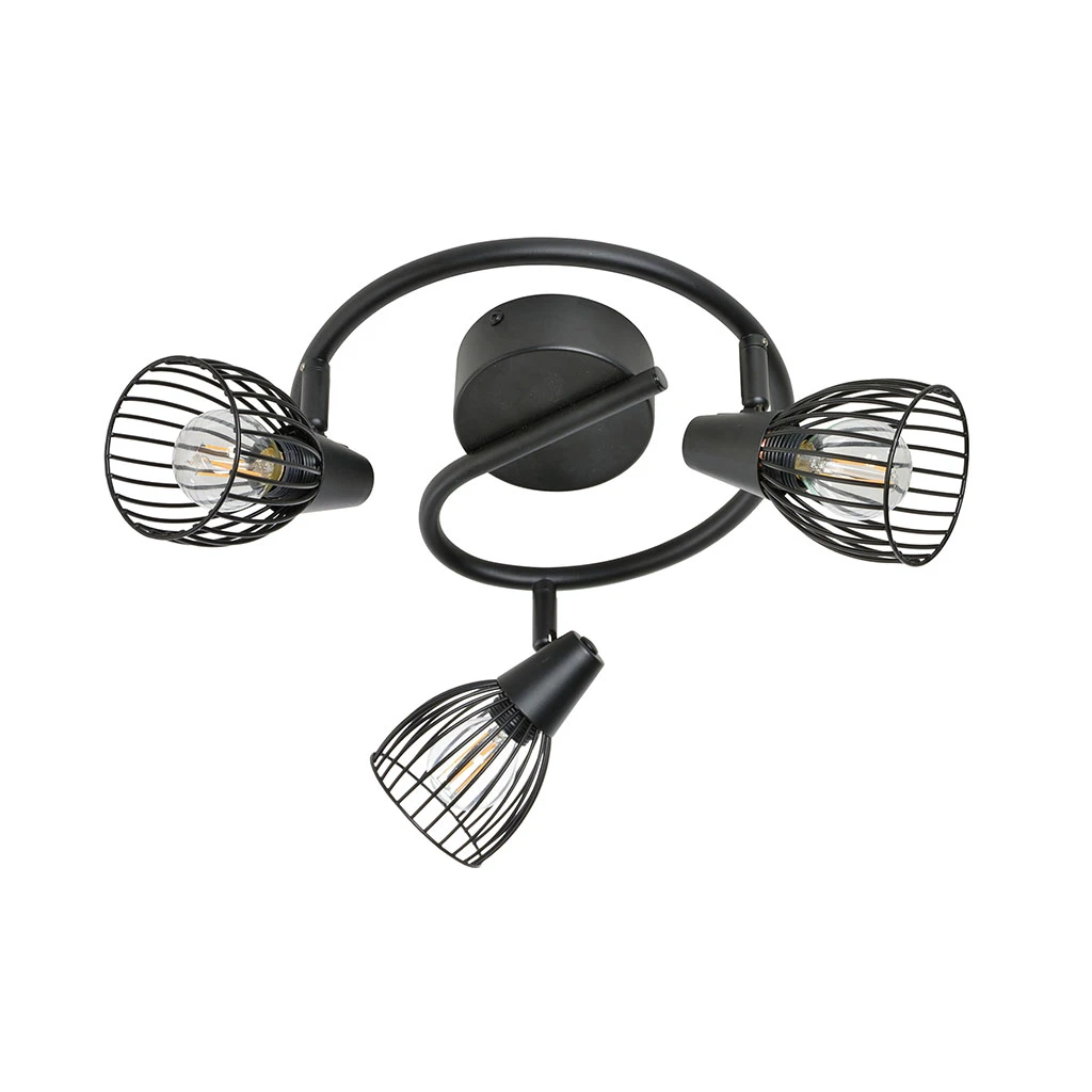 Corep Plafonnier 3 Lumières Metal D30cm Noir - Filaire Jaro 3 Corep Plafonnier 3 Lumières Metal D30cm Noir - Filaire Jaro