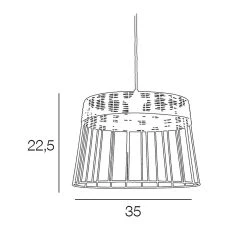 Corep Suspension En Métal Et Rotin D35cm Noir - Tambour -Sema Design Boutique 606707 FRN04 WEB