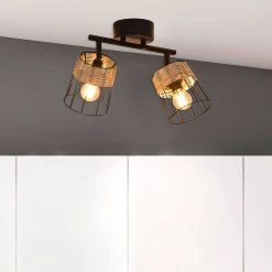 Corep Spot 2 Lumières En Metal Et Rotin Tresse H23cm Noir - Indah 8 Corep Spot 2 Lumières En Metal Et Rotin Tresse H23cm Noir - Indah -Sema Design Boutique 613456 FRN03 WEB