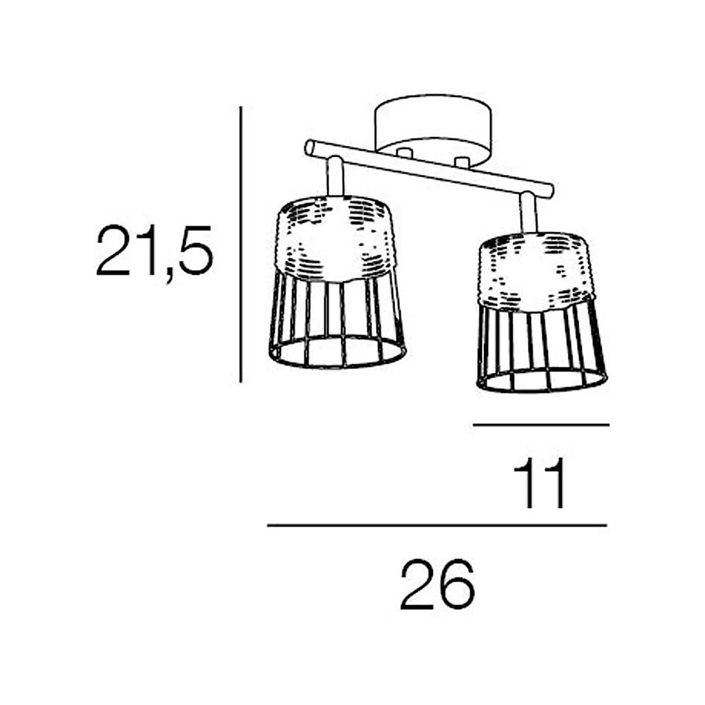 Corep Spot 2 Lumières En Metal Et Rotin Tresse H23cm Noir - Indah 6 Corep Spot 2 Lumières En Metal Et Rotin Tresse H23cm Noir - Indah – Image 4