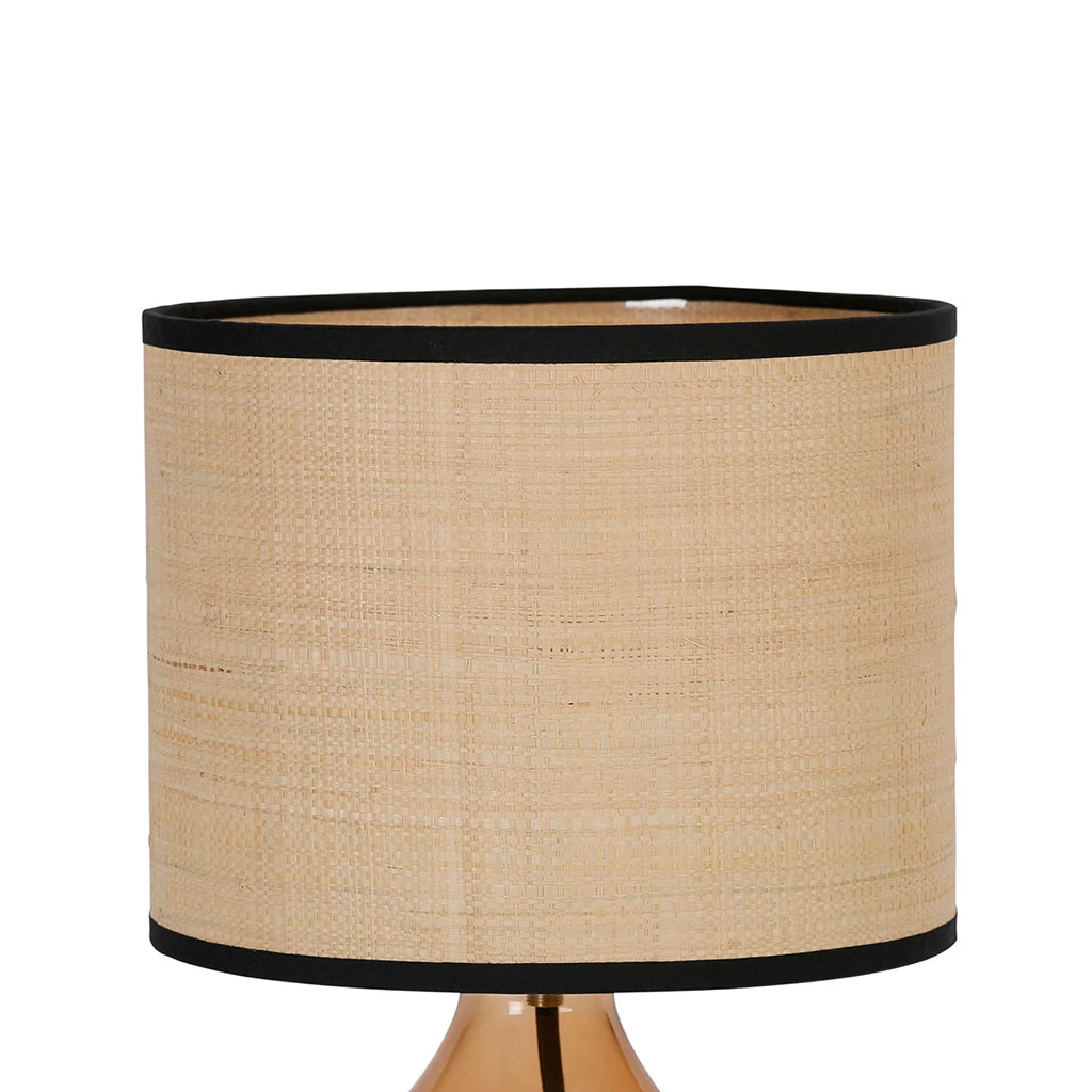 Opjet Lampe En Verre Et Raphia H40.5cm Ambre - Familiale 6 Opjet Lampe En Verre Et Raphia H40.5cm Ambre - Familiale – Image 4