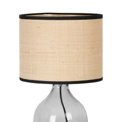 Opjet Lampe En Verre Et Raphia H40.5cm Smoke - Familiale -Sema Design Boutique 616080 DET03 WEB