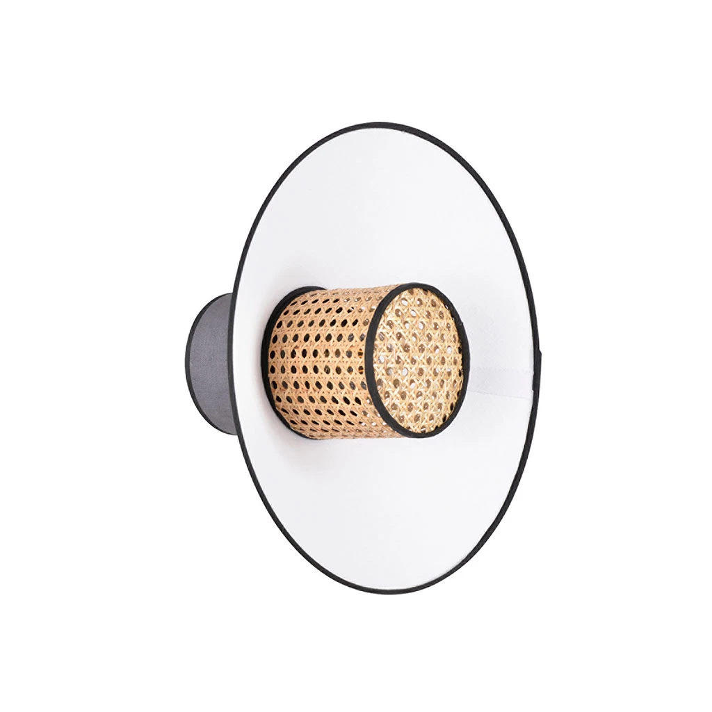 Market Set Applique En Cannage Et Lin H40cm Anthracite - Singapour 9 Market Set Applique En Cannage Et Lin H40cm Anthracite - Singapour – Image 7