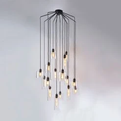 Market Set Suspension 15 Lumières En Verre Et Métal H191cm Noir - Ilo-ilo -Sema Design Boutique 620471 FRN02 WEB