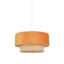Corep Suspension En Raphia Et Velours D58cm Moutarde - Boheme