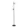 Opjet Lampadaire En Métal H152cm 3 Globes En Verre Opaline Noir - Edmond
