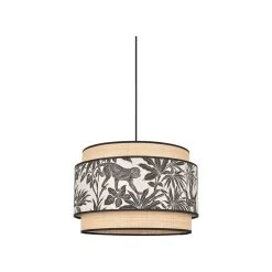 Corep Suspension En Coton Et Raphia D38cm Naturel Et Noir - Milo
