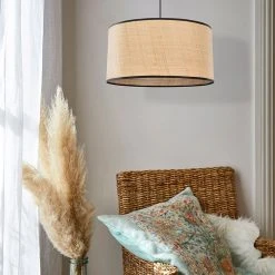 Corep Suspension En Raphia D38cm Naturel - Cylindre -Sema Design Boutique 622493 FRN05 WEB