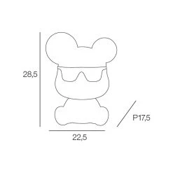 Corep Lampe Led Noir Et Blanc H28.5cm - Teddy -Sema Design Boutique 622538 FRN03 WEB