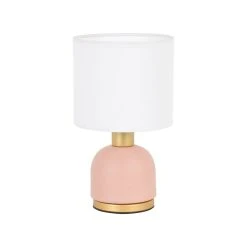 Corep Lampe En Métal H26cm Rose Et Blanc - Ines