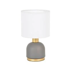 Corep Lampe En Métal H26cm Anthracite Et Blanc - Ines