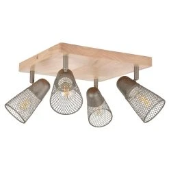 Corep Plafonnier 4 Lumières En Metal H14.5cm Naturel Et Gris - Hillside