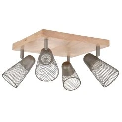 Corep Plafonnier 4 Lumières En Metal H14.5cm Naturel Et Gris - Hillside -Sema Design Boutique 622548 FRN05 WEB