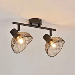 Corep Spot 2 Lumières En Métal H18cm Mat Noir - Iris -Sema Design Boutique 622558 FRN02 WEB