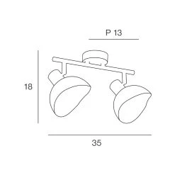Corep Spot 2 Lumières En Métal H18cm Mat Noir - Iris -Sema Design Boutique 622558 FRN03 WEB