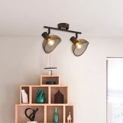 Corep Spot 2 Lumières En Métal H18cm Mat Noir - Iris -Sema Design Boutique 622558 FRN04 WEB