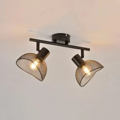 Corep Spot 2 Lumières En Métal H18cm Mat Noir - Iris -Sema Design Boutique 622558 FRN05 WEB