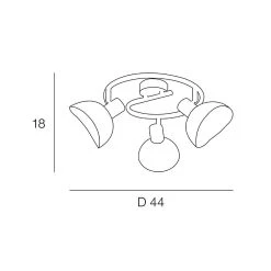 Corep Plafonnier 3 Lumières En Metal H18cm Mat Noir - Iris -Sema Design Boutique 622559 FRN03 WEB