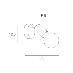 Corep Spot 1 Lumière En Métal Et Laiton H12.5cm Noir - Winston -Sema Design Boutique 622561 FRN03 WEB