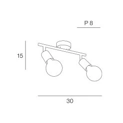 Corep Spot 2 Lumières En Métal Et Laiton H15cm Noir - Winston -Sema Design Boutique 622562 FRN03 WEB