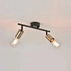 Corep Spot 2 Lumières En Métal Et Laiton H15cm Noir - Winston -Sema Design Boutique 622562 FRN05 WEB