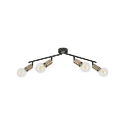 Corep Spot 4 Lumières En Métal Et Laiton L78cm En Métal Noir - Winston -Sema Design Boutique 622564 FRN06 WEB