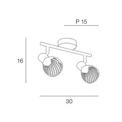 Corep Spot 2 Lumières En Métal H16cm Mat Noir - Kento -Sema Design Boutique 622566 FRN03 WEB