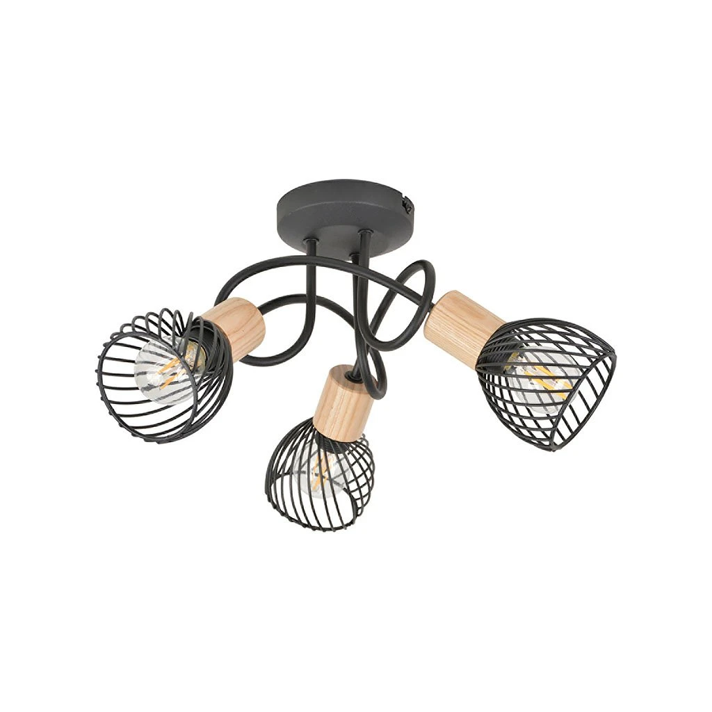 Corep Plafonnier 3 Lumières En Metal H21 Cm Mat Noir - Kento 3 Corep Plafonnier 3 Lumières En Metal H21 Cm Mat Noir - Kento