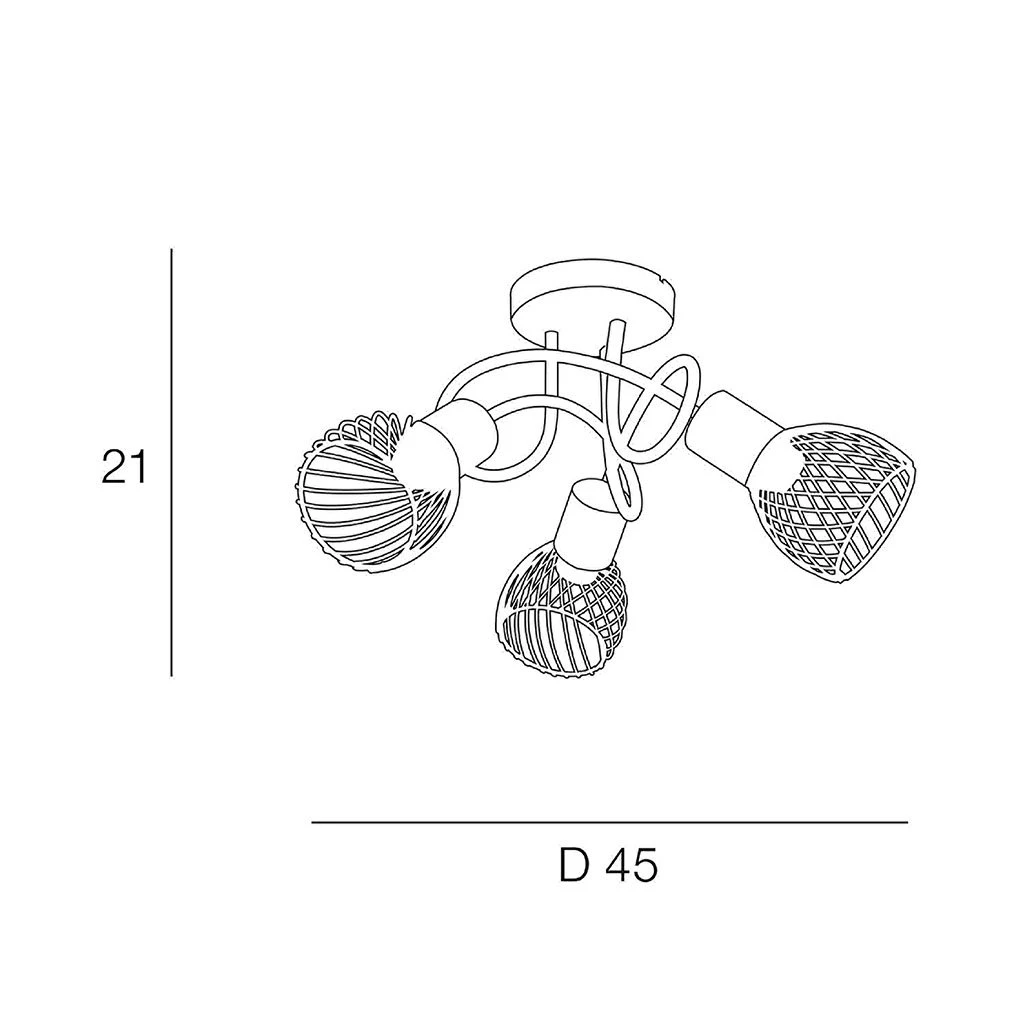 Corep Plafonnier 3 Lumières En Metal H21 Cm Mat Noir - Kento 5 Corep Plafonnier 3 Lumières En Metal H21 Cm Mat Noir - Kento – Image 3