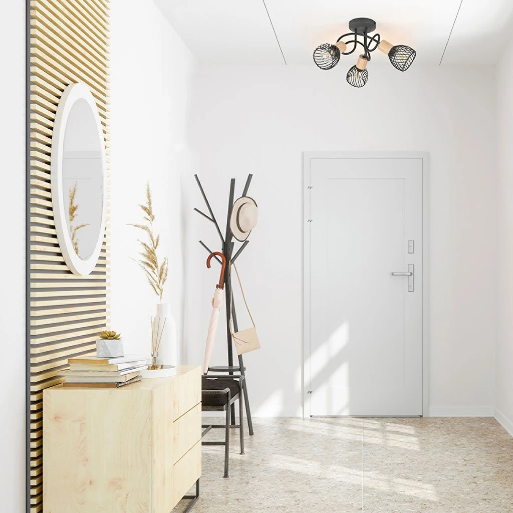 Corep Plafonnier 3 Lumières En Metal H21 Cm Mat Noir - Kento 6 Corep Plafonnier 3 Lumières En Metal H21 Cm Mat Noir - Kento – Image 4