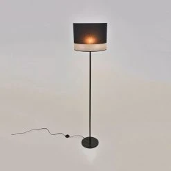 Corep Lampadaire En Metal Et Coton H171cm Noir - Raito -Sema Design Boutique 622570 FRN02 WEB