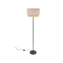 Corep Lampadaire En Metal Et Velours H160cm Sable - Boheme
