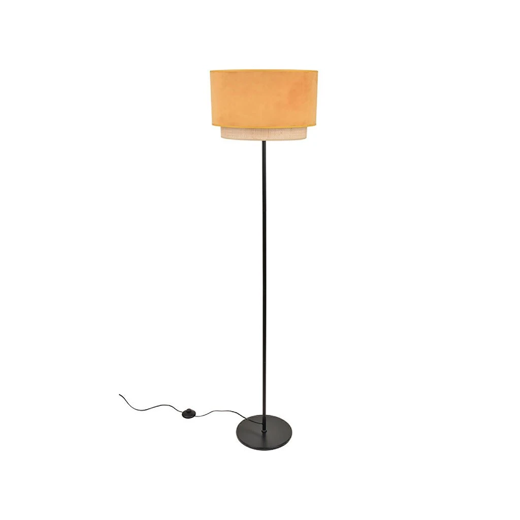 Corep Lampadaire En Metal Et Velours H160cm Moutarde - Boheme 3 Corep Lampadaire En Metal Et Velours H160cm Moutarde - Boheme