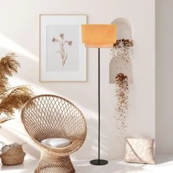 Corep Lampadaire En Metal Et Velours H160cm Moutarde - Boheme 11 Corep Lampadaire En Metal Et Velours H160cm Moutarde - Boheme -Sema Design Boutique 622573 FRN04 WEB