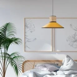 Corep Suspension En Coton Et Cannage D44cm Moutarde - Pennsy -Sema Design Boutique 622597 FRN04 WEB