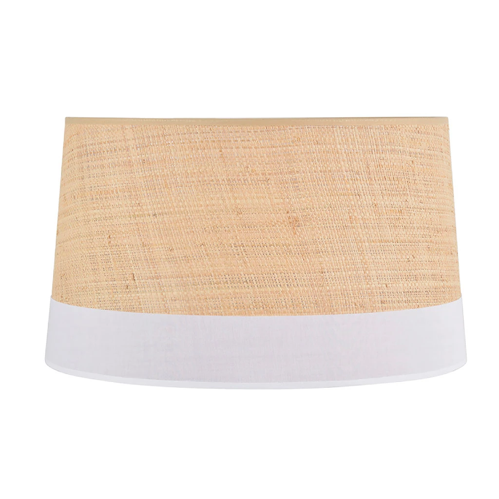 Corep Abat-jour En Raphia Et Coton D45cm Blanc - Faa 3 Corep Abat-jour En Raphia Et Coton D45cm Blanc - Faa
