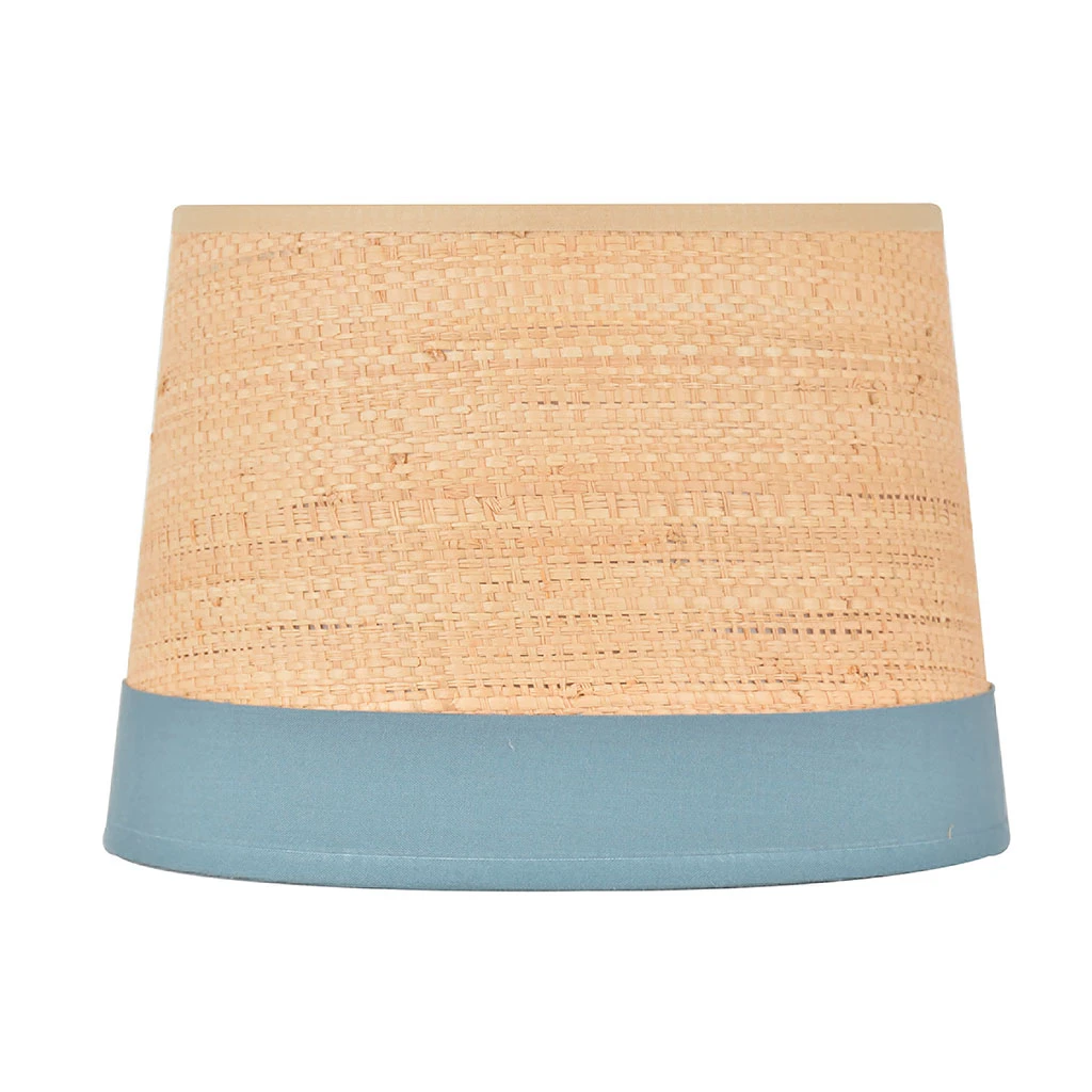 Corep Abat-jour En Raphia Et Coton D25cm Petrole - Faa 3 Corep Abat-jour En Raphia Et Coton D25cm Petrole - Faa