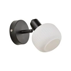 Corep Spot 1 Lumière En Métal Et Velour H14cm Blanc - Shelby